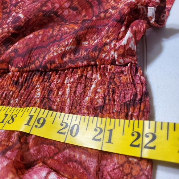 Pure Energy Size 4X Plus Smocked Babydoll Sheer Kimono Sleeve Top Blouse - Picture 6 of 11